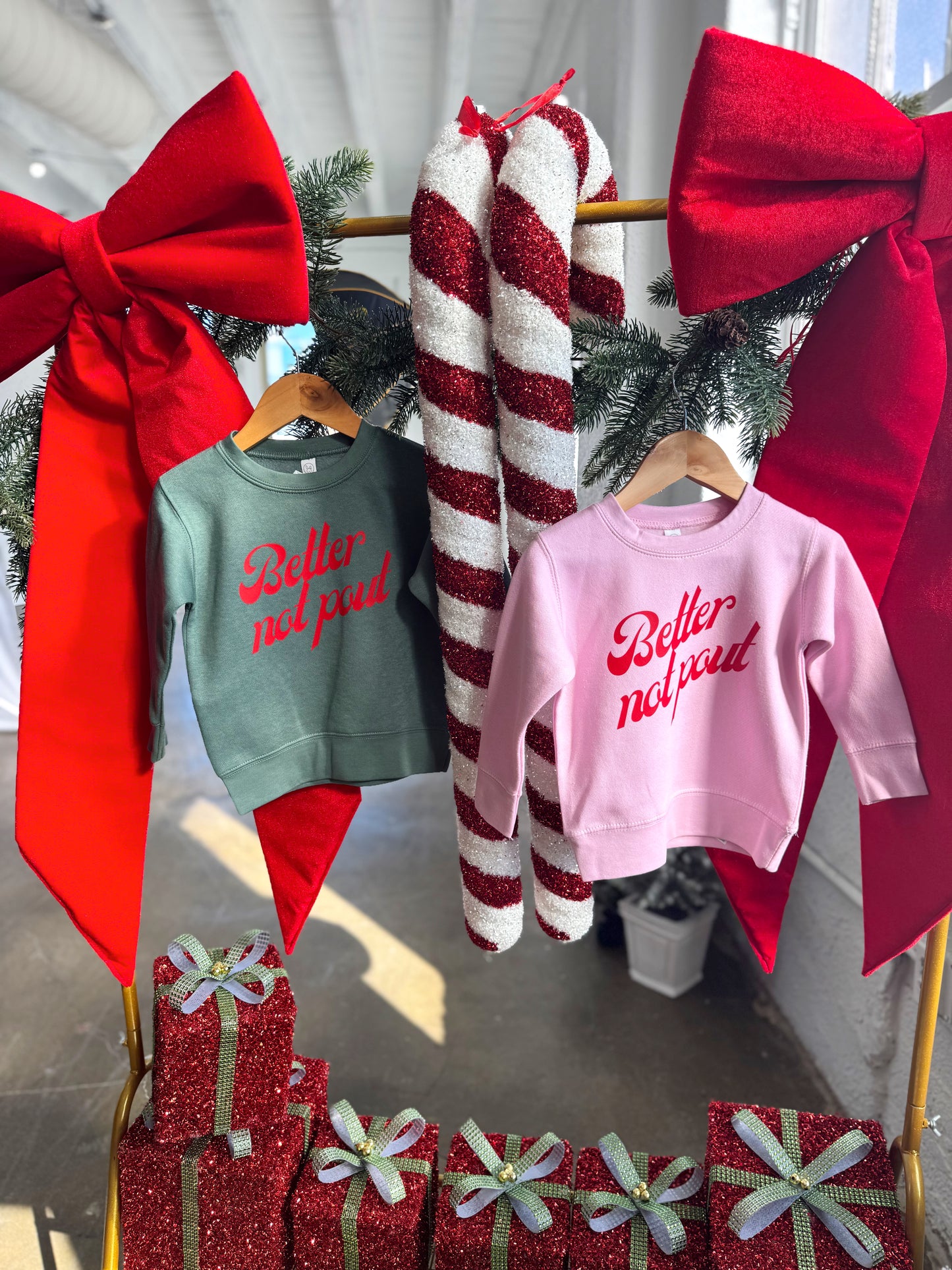 BETTER NOT POUT (PINK)— TODDLER/YOUTH CREWNECK