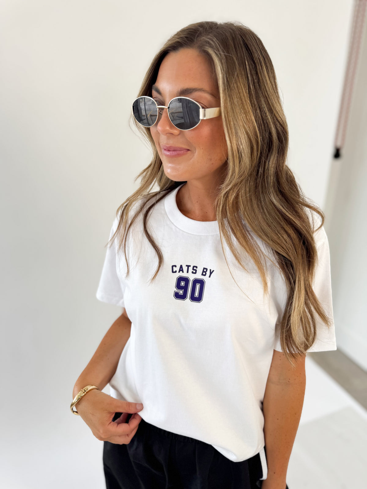 CATS BY 90 WHITE STAPLE- ADULT UNISEX + BOXY CROP TEE