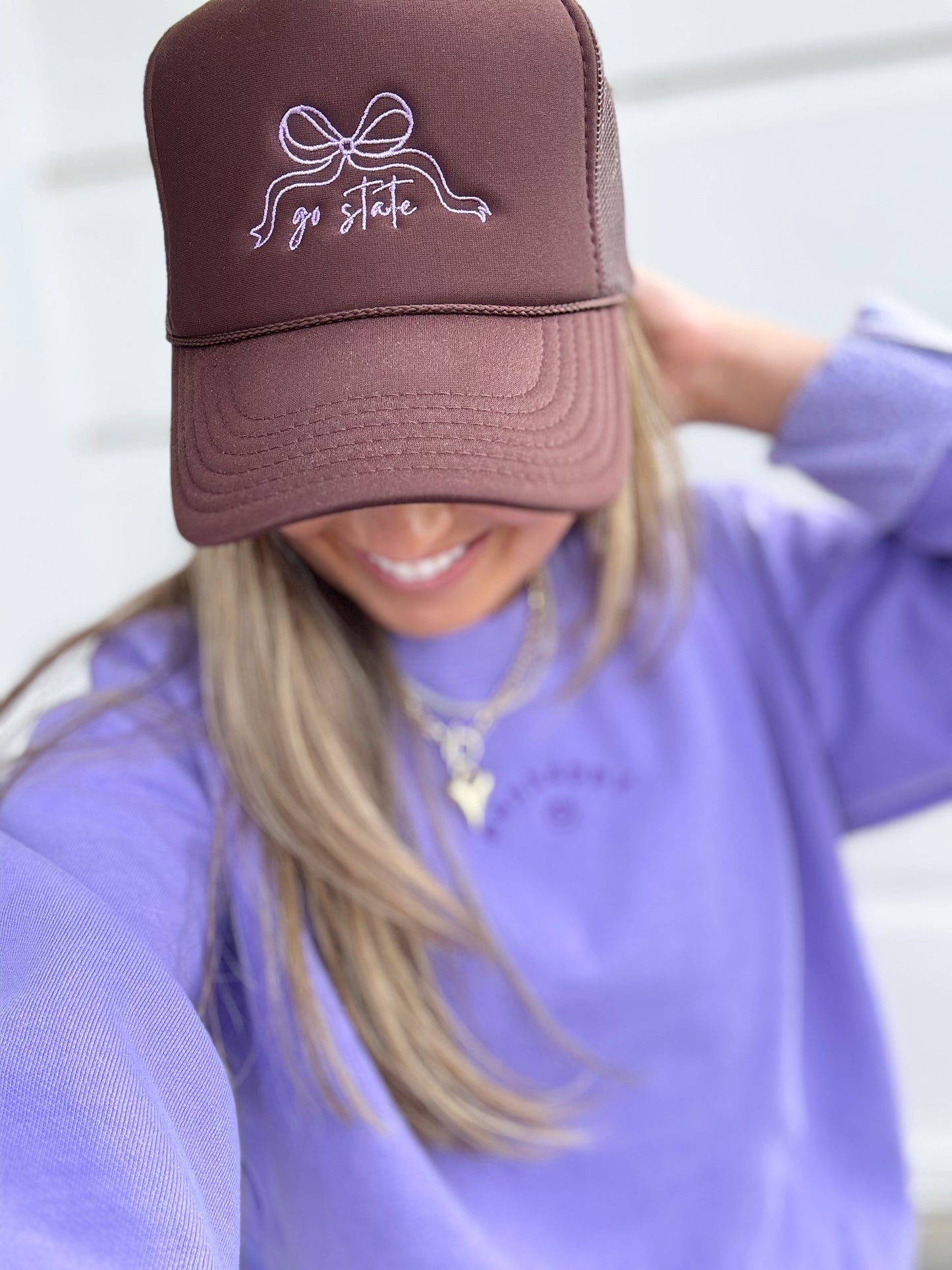 EMBROIDERED GO STATE BOW HAT