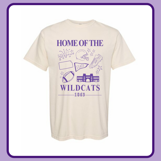 IVORY HOME OF THE WILDCATS — ADULT TEE