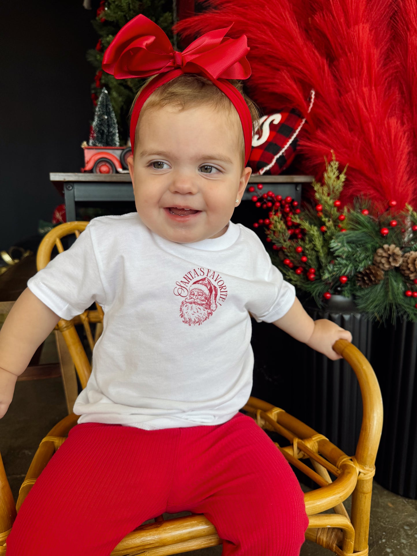 SANTA’S FAVORITE— INFANT ONESIE + TODDLER/YOUTH TEE AND CREWNECK