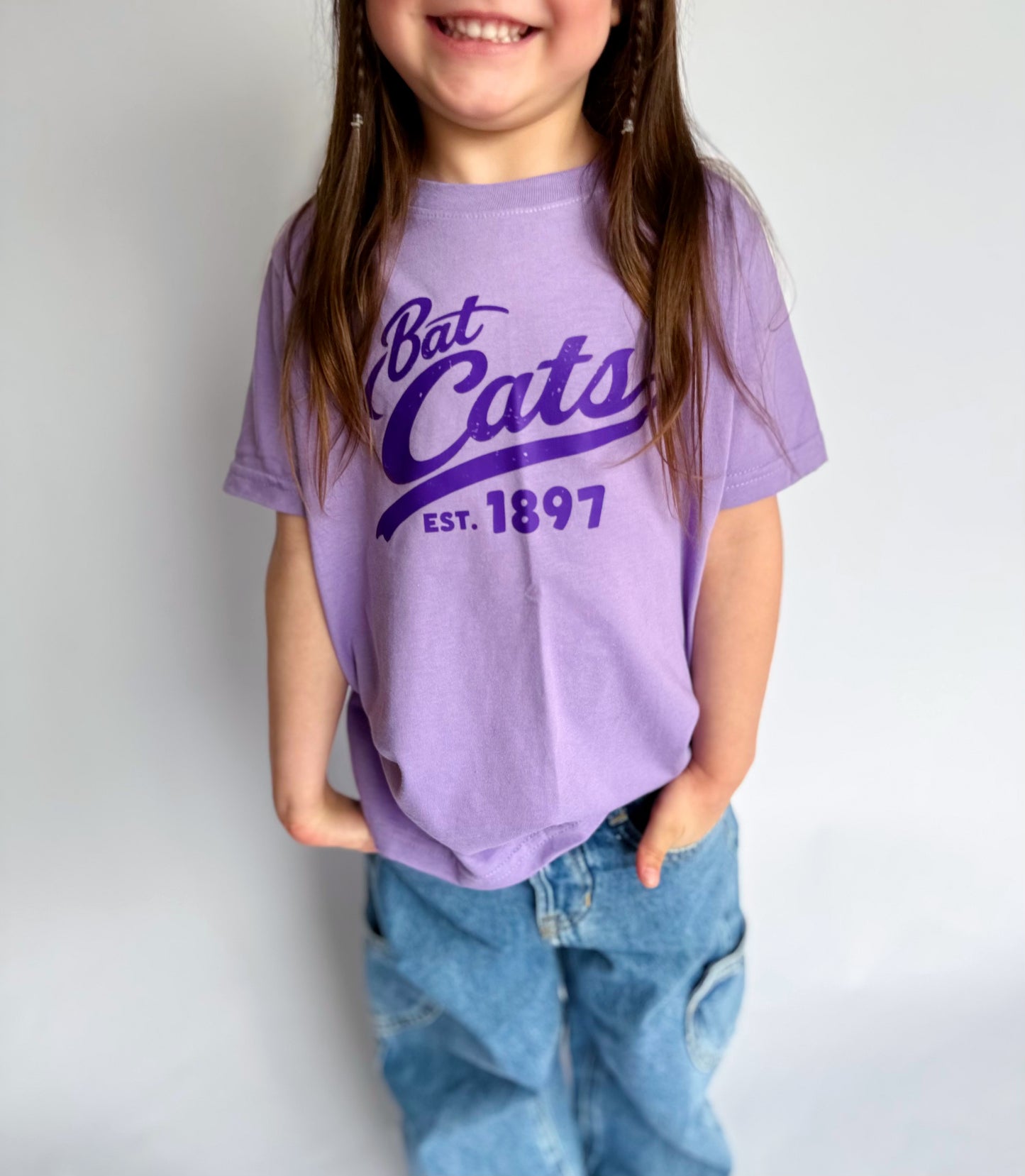 LAVENDER BAT CATS INFANT ONESIE + TODDLER/YOUTH TEE