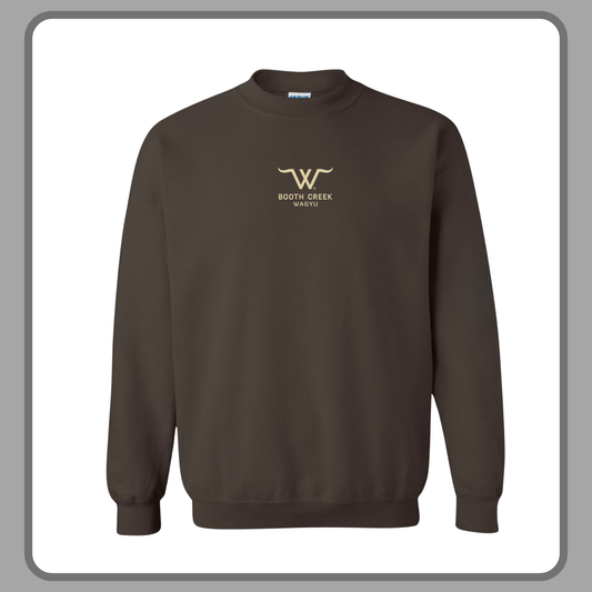 CHOCOLATE BROWN MID CHEST LOGO CREWNECK SWEATSHIRT