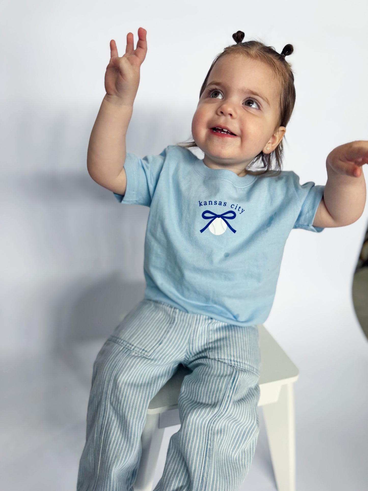 KC BASEBALL BOW- INFANT ONESIE + TODDLER/YOUTH TEE