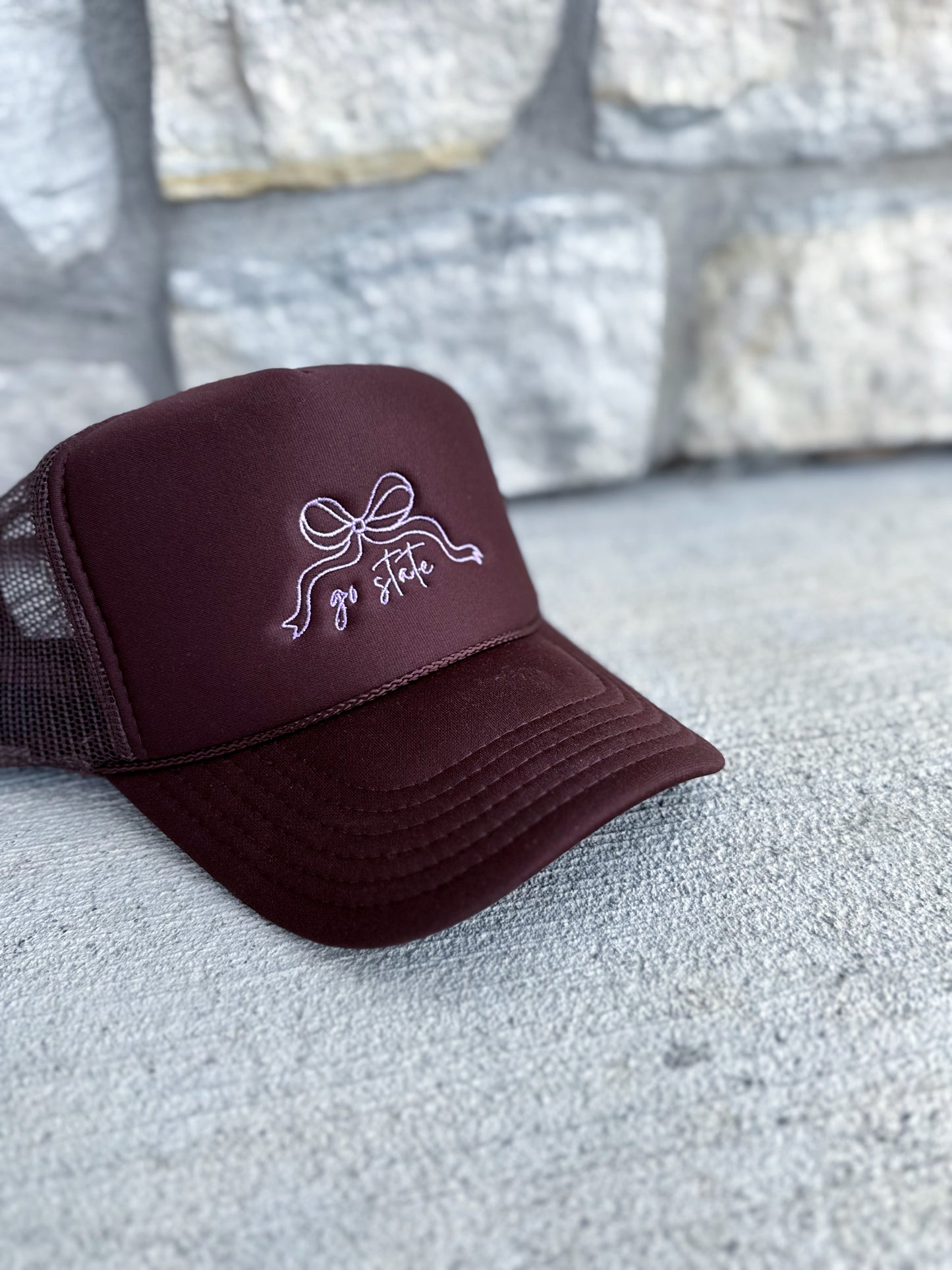 EMBROIDERED GO STATE BOW HAT