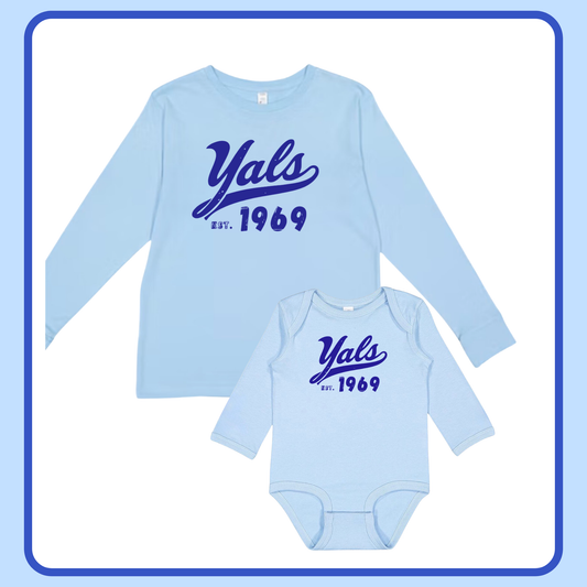BLUE YALS- INFANT ONESIE + TODDLER/YOUTH TEE (LONG SLEEVE)