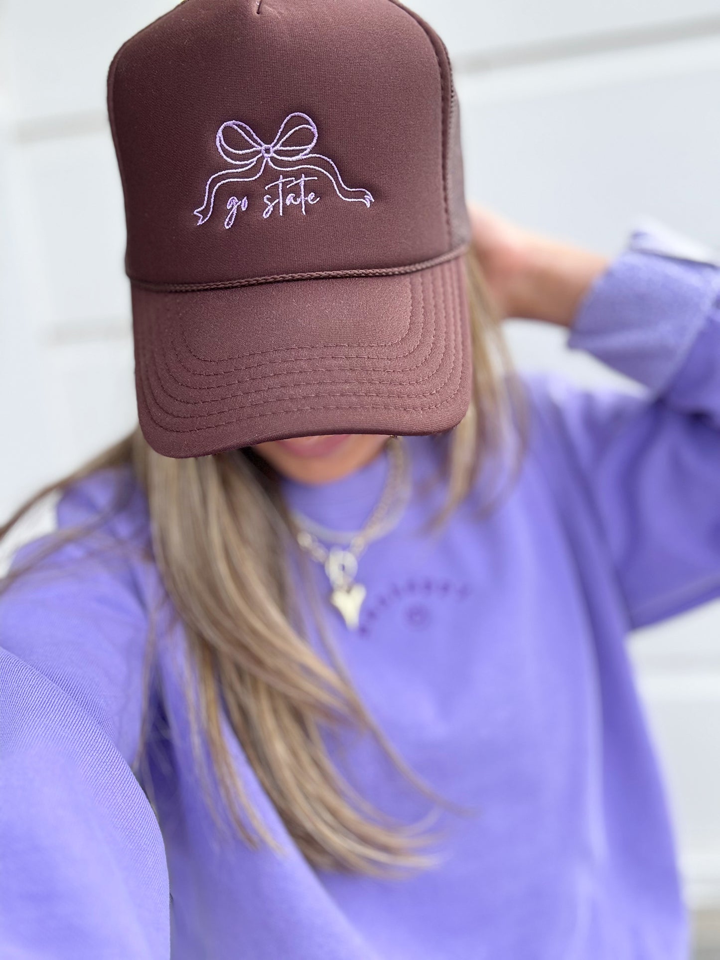 EMBROIDERED GO STATE BOW HAT
