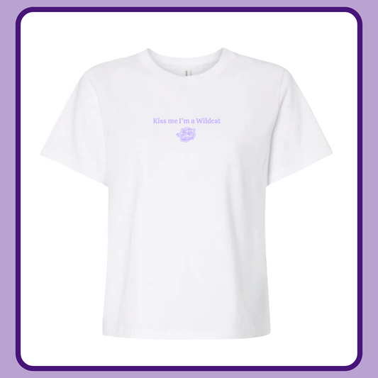 KISS ME I’M A WILDCAT WHITE— ADULT TEE