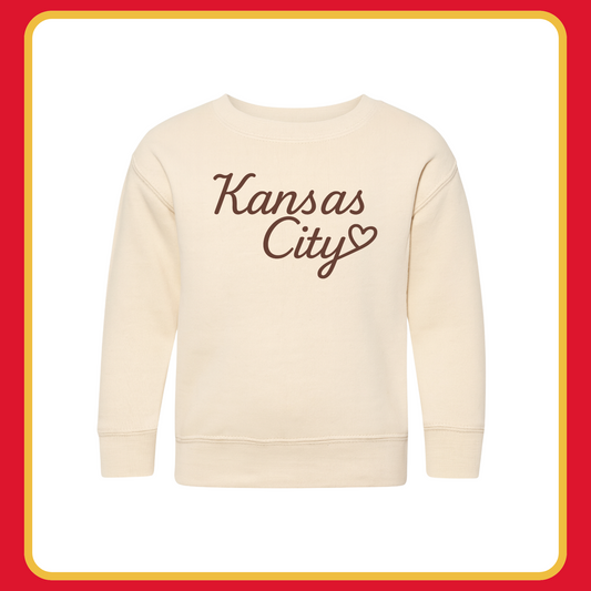 KANSAS CITY HEART NEUTRALS— TODDLER + YOUTH CREWNECK