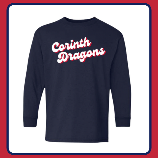 CORINTH BUBBLE CURSIVE— LONG SLEEVE TEE