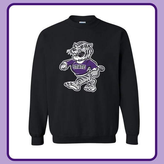 WILDCAT (BLACK)—ADULT CREWNECK