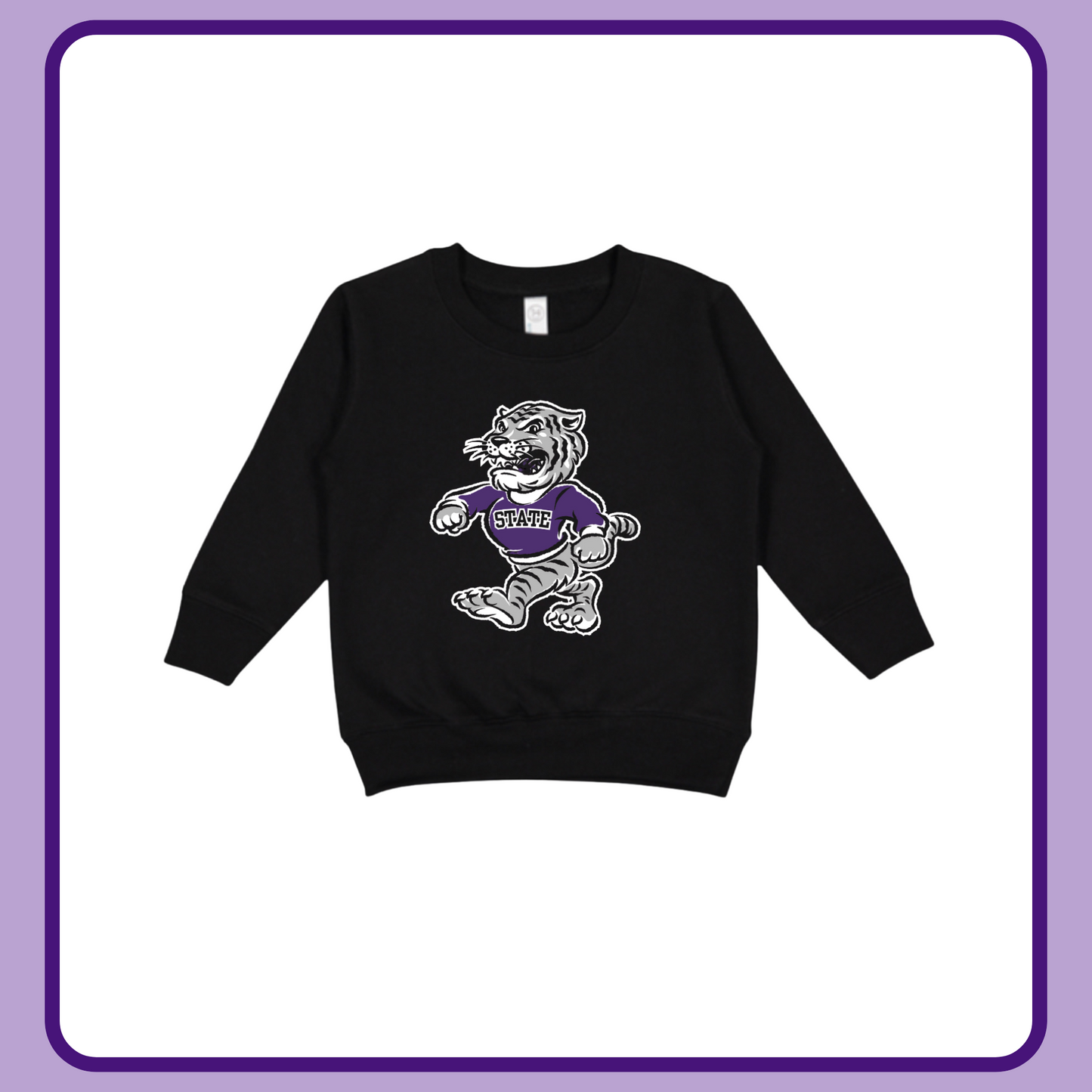 WILDCAT (BLACK)— TODDLER + YOUTH CREWNECK