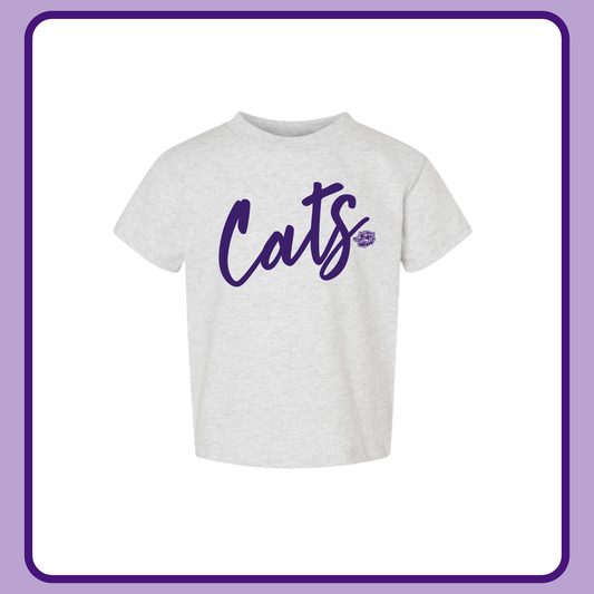 ASH CURSIVE CATS- INFANT, TODDLER + YOUTH TEE