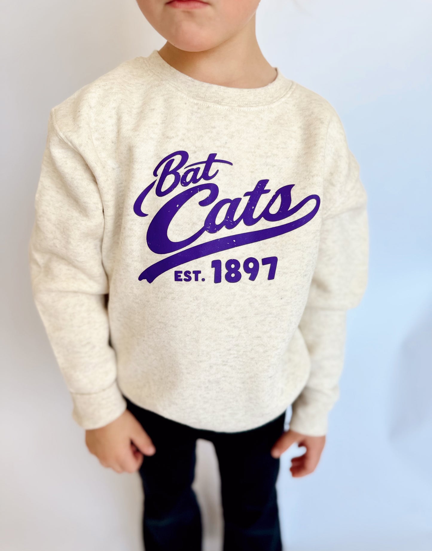 NEUTRAL BAT CATS- INFANT FLEECE ONESIE+ TODDLER/ YOUTH CREWNECK