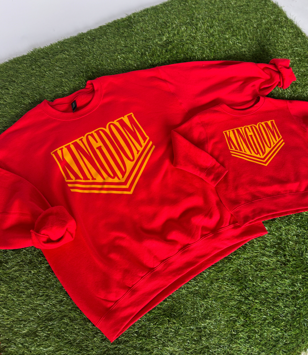 RED VARSITY KINGDOM- ADULT CREWNECK